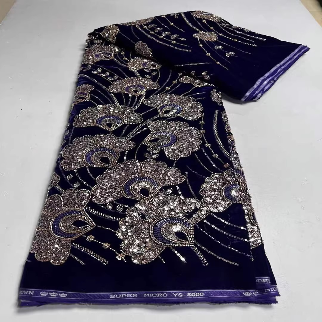 5yard New velvet tela Sequin b - Embroidery Beads review and price