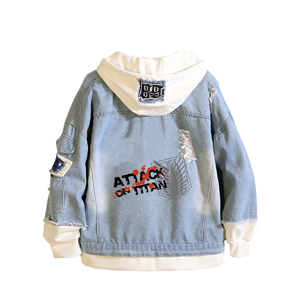 Attack on Titan Anime Denim Ja - Embroidery Jacket Jeans review and price
