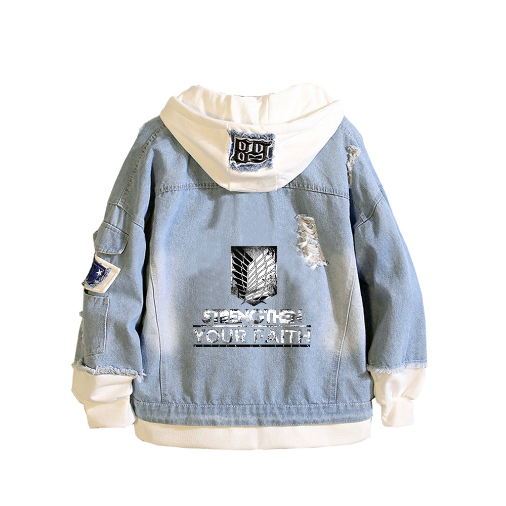 Attack on Titan Anime Denim Ja - Embroidery Jacket Jeans review and price