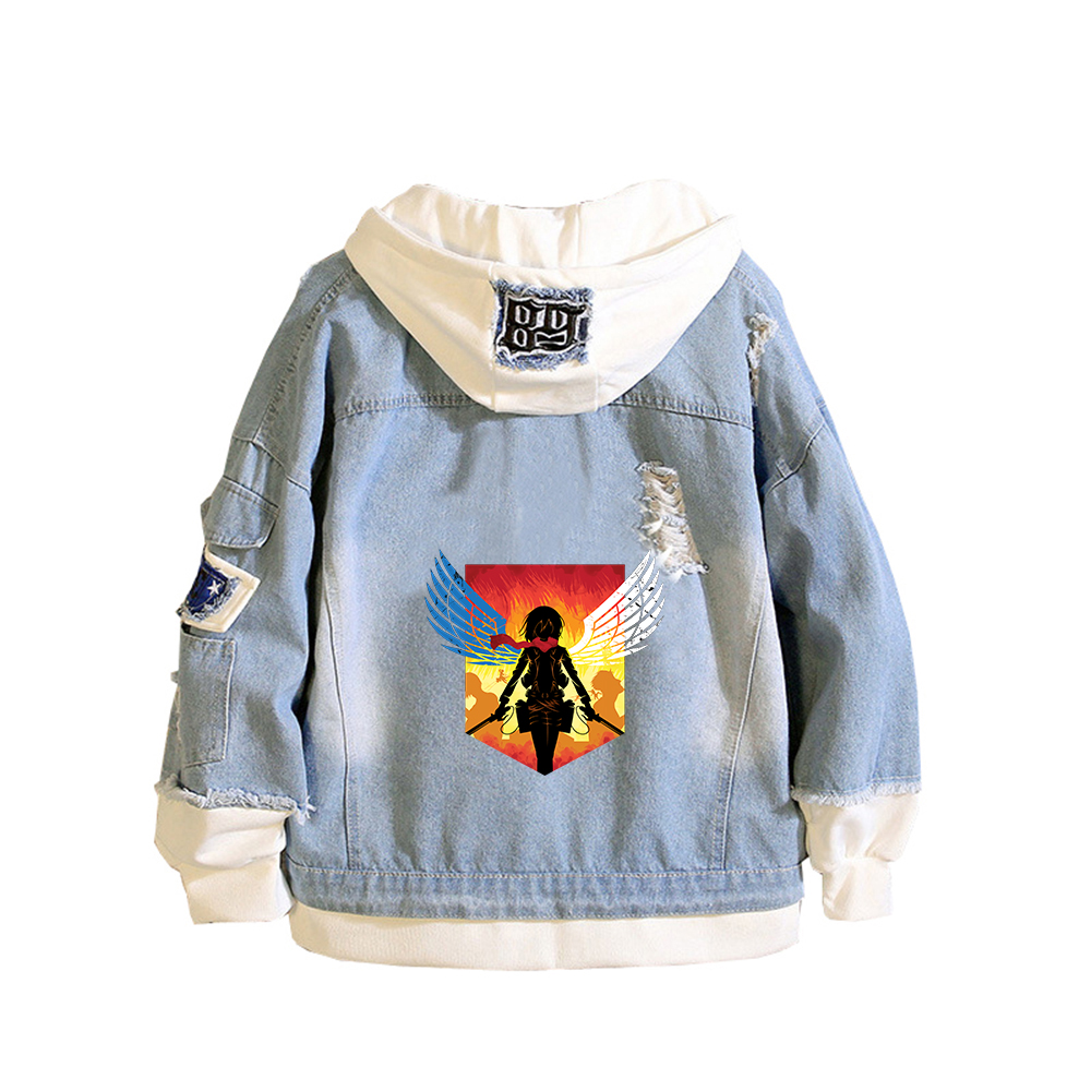 Attack on Titan Anime Denim Ja - Embroidery Jacket Jeans review and price