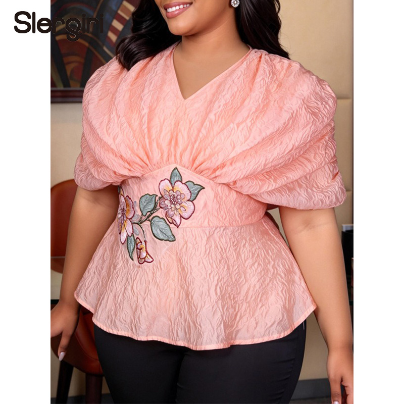 Slergiri Plus Size Floral Embr - Embroidery Blouse review and price