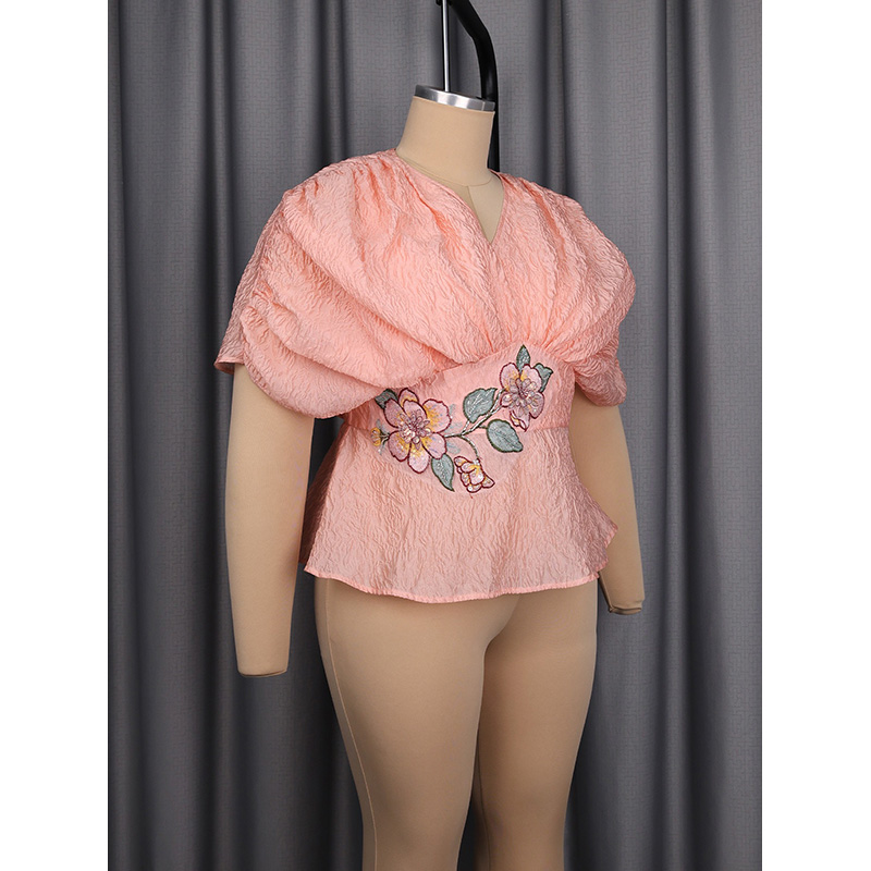 Slergiri Plus Size Floral Embr - Embroidery Blouse review and price