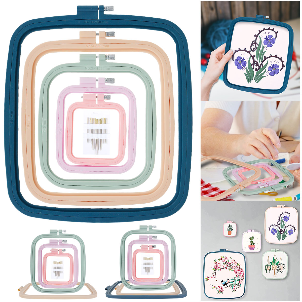 4/5Pcs Square Embroidery Hoops - Embroidery Hoop Square review and price