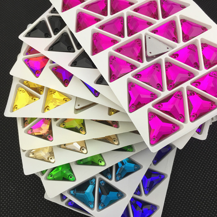 Glass Crystal Triangle Sew On  - Embroidery Glass Beads review and price