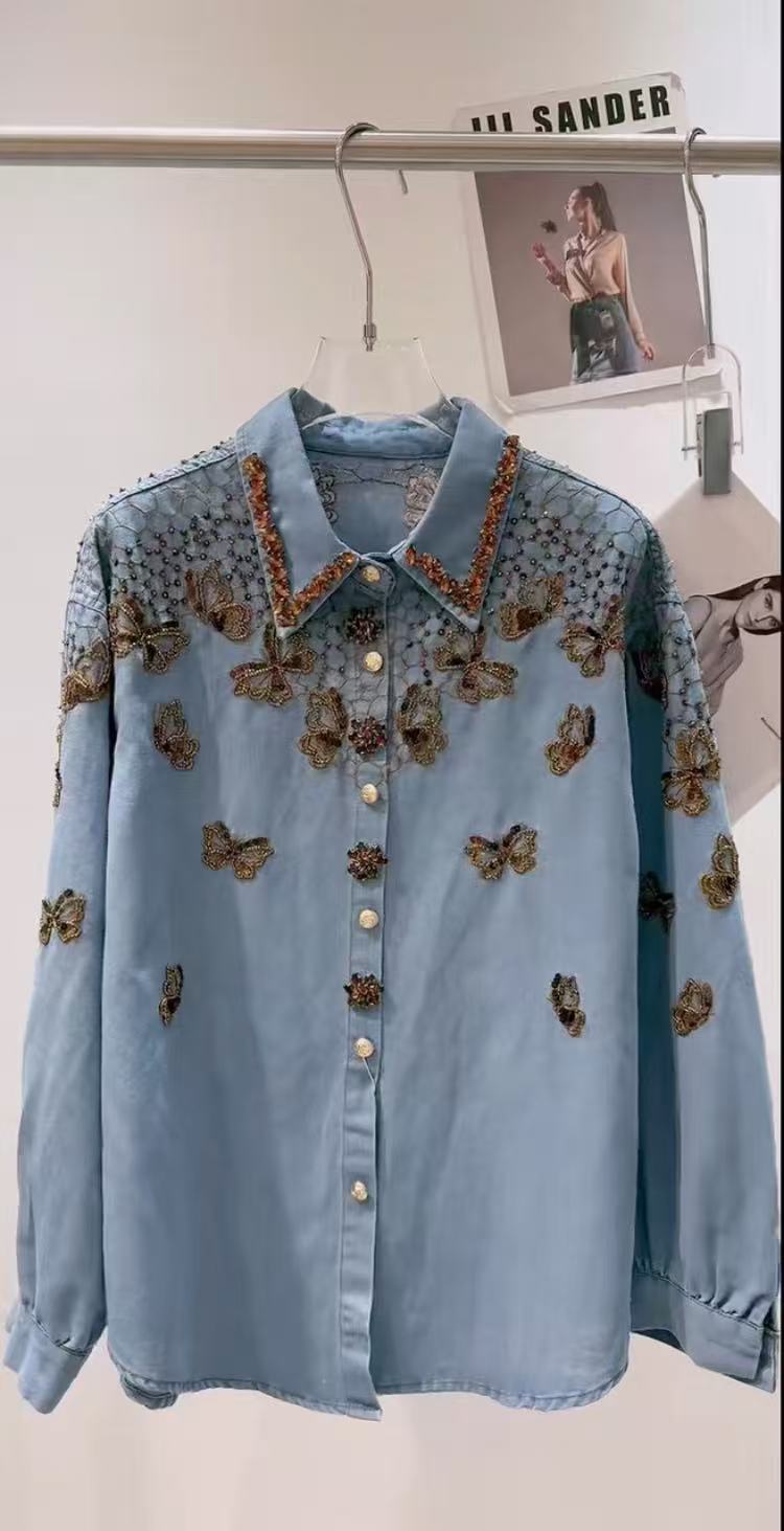 Luxury Style Denim Jacket For  - Embroidery Jacket Jeans review and price