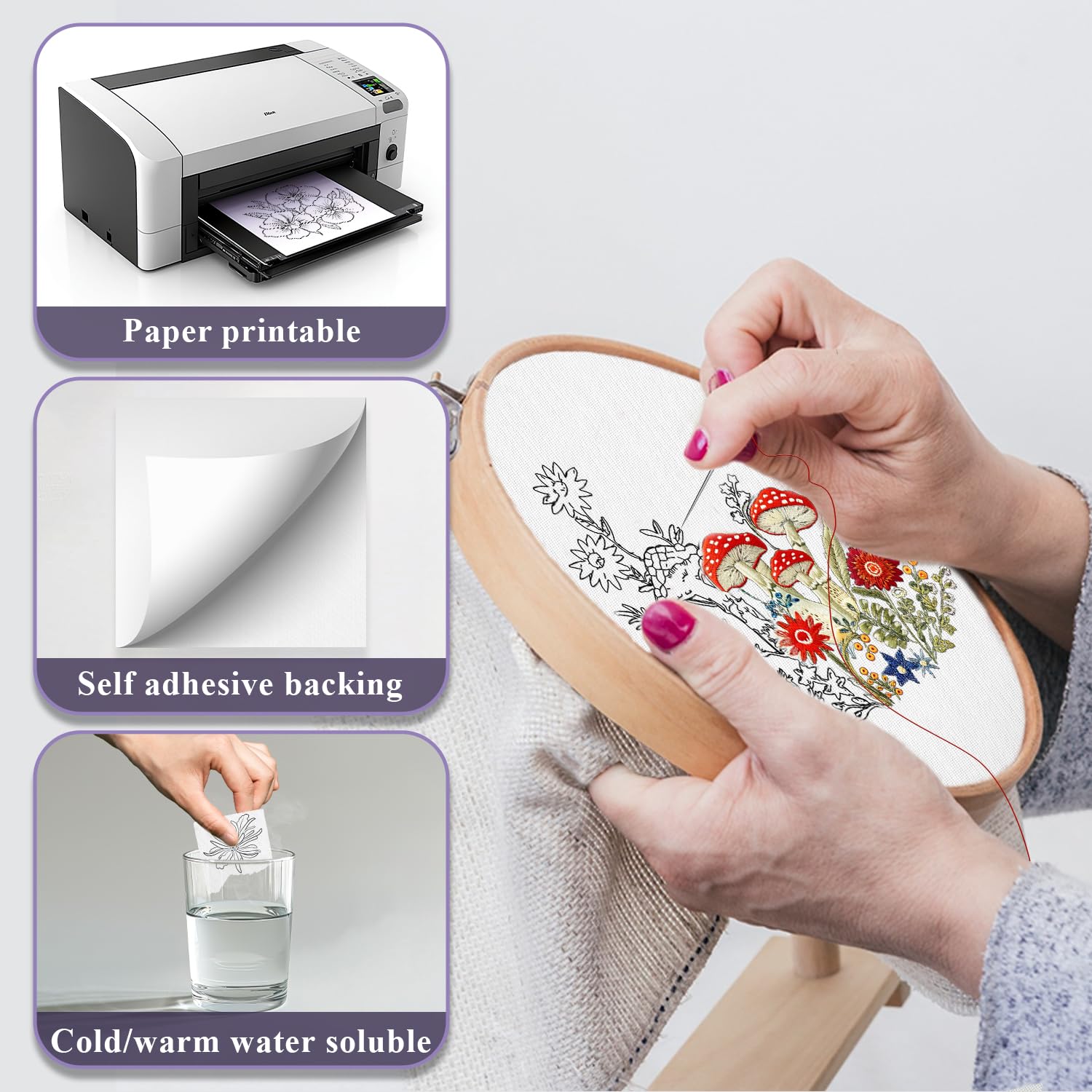 10/5Pcs Water Soluble Embroide - Embroidery Meaning review and price