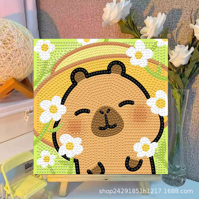 Cartoon Capibala Crystal Diamo - Embroidery Handicraft review and price