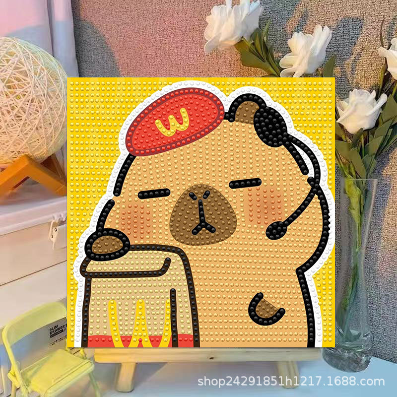 Cartoon Capibala Crystal Diamo - Embroidery Handicraft review and price