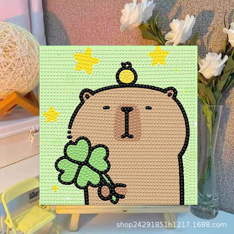 Cartoon Capibala Crystal Diamo - Embroidery Handicraft review and price