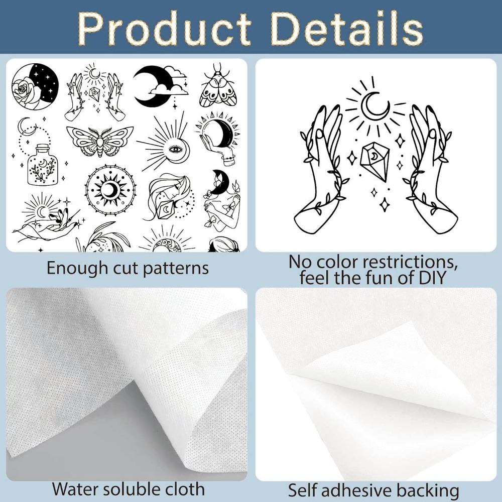 51Pcs Boho Moon Sun Water Solu - Embroidery Meaning review and price