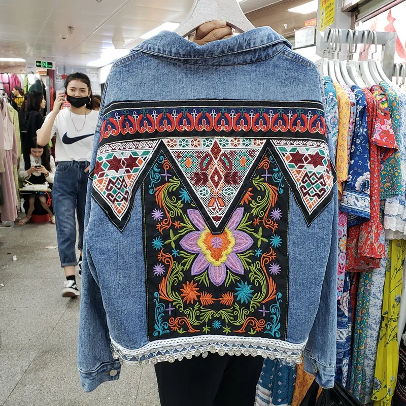 Vintage Blue Embroidery Sequin - Embroidery Jacket Jeans review and price